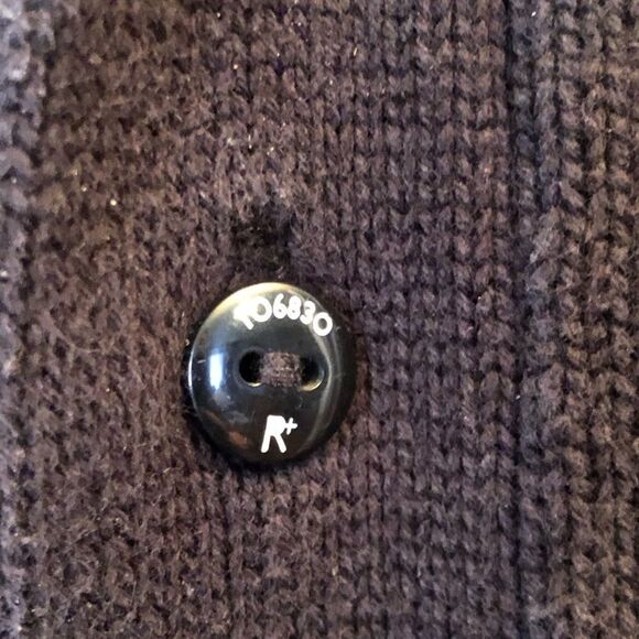 Vintage 90’s Authentic ROCAWEAR Black Preppy Shawl Collar Tight Knit Cardigan XL - Picture 5 of 14